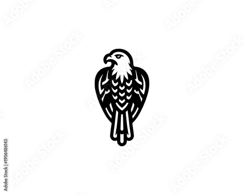 Eagle logo vector minimalist black and white icon