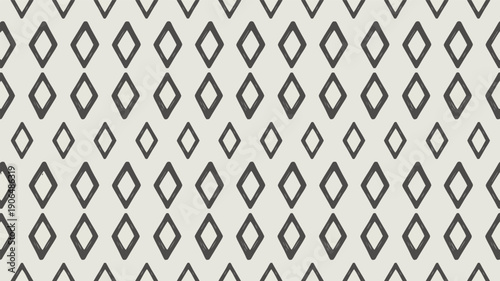 Hand-drawn tribal diamond geometric seamless pattern with a rustic, textured look, suitable for bohemian textile prints or ethnic background graphics.