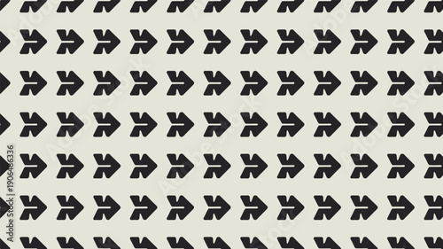 Seamless abstract pattern of simple black right-facing arrows on a light beige background, perfect for modern web design, navigation, or progress indication.