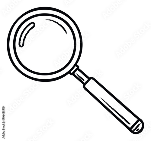 A useful magnifying glass graphic for symbolizing search, investigation, discovery, and precise examination, suitable for educational resources, business presentations, scientific