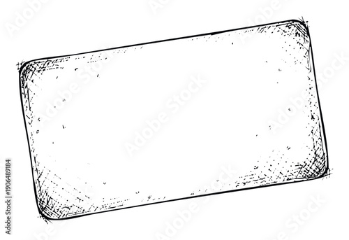 Hand drawn textured rectangle frame with distressed grunge effect perfect for adding an edgy border to photos documents and presentations or as a decorative overlay