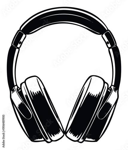 Sleek black and white headphones providing a modern audio experience for music lovers and podcast listeners seeking highquality sound equipment