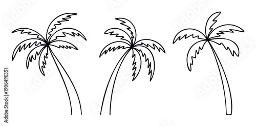 Stylized line drawings of tropical palm trees conveying a relaxed vacation feeling perfect for travel branding and summer holiday promotions