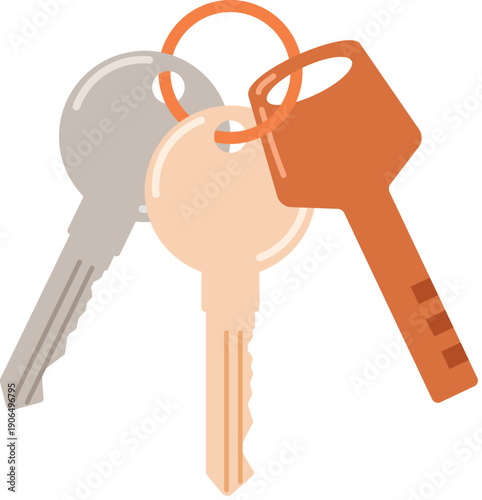 Three keys on a rings illustration