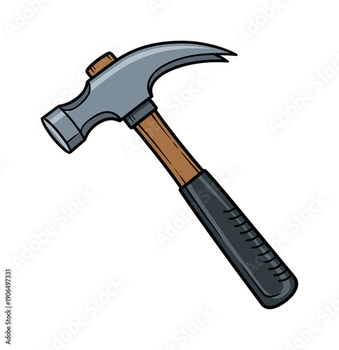 This essential carpenters claw hammer with its durable gray metal head and comfortable black handle is perfect for driving nails and prying wood during building, renovation, and repair work.