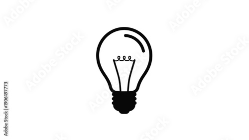 Simple black outline of a lightbulb clean and modern silhouette