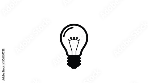 Simple black outline of a lightbulb minimalist design silhouette