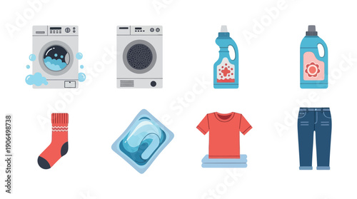 Essential laundry care products and apparel for everyday washing routines, perfect for household chores guides and appliance store promotions