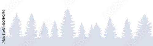 vector illustration: christmas fir tree forest bottom border xmas winter frame of a wish card isolated on white or transparent png