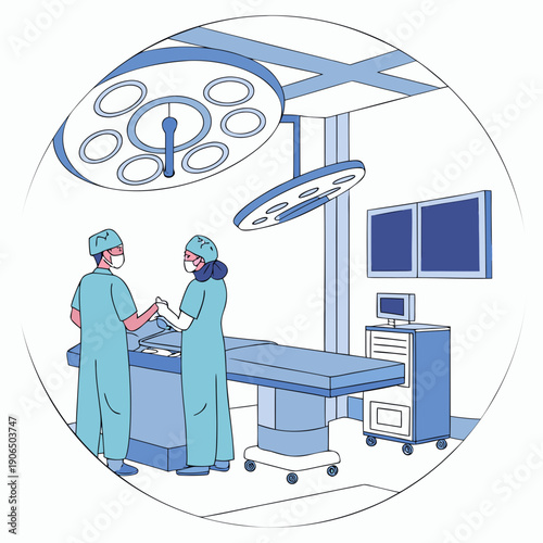 Modern Surgical Operating Room, Sterile Environment, Medical Tech