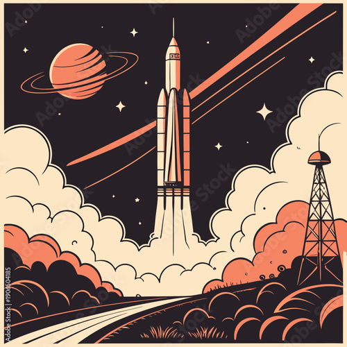 Futuristic Rocket Launch Cinematic Smoke, Ultra Realistic Visual