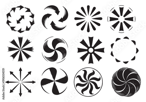Circular loading spinner icons for website buffering indicators, application progress displays, refresh animations, and user interface waiting state feedback systems