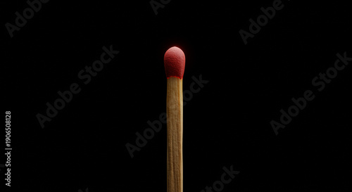Unlit matchstick on black background