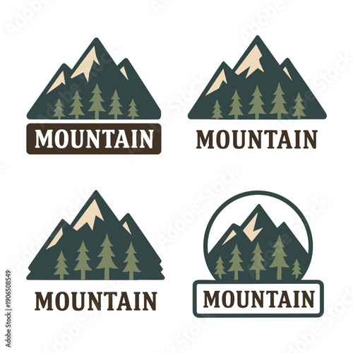 Modern Mountain Landscape Logo Collection