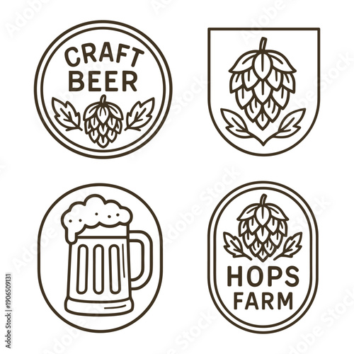 Vintage Craft Beer Brewery Badge Design
