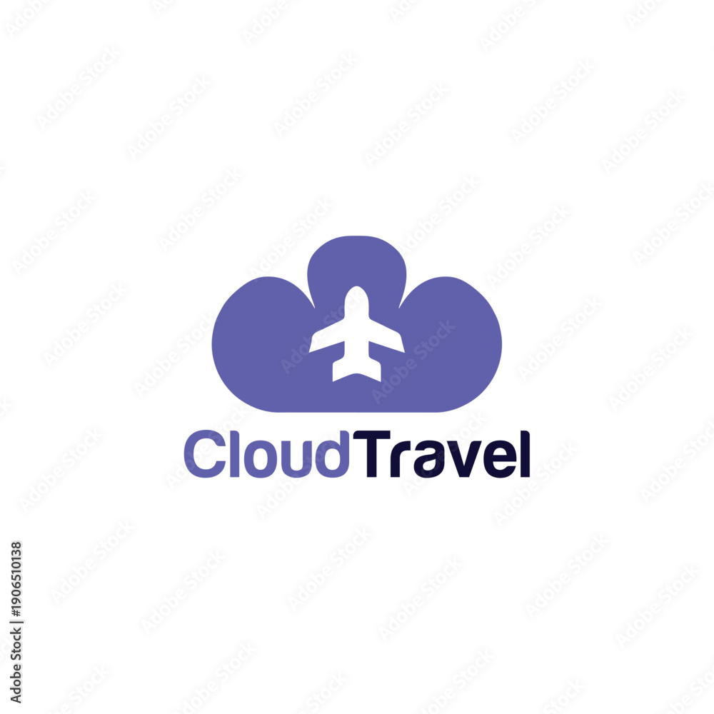 Obraz premium Cloud Travel Logo Vector Simple Icons
