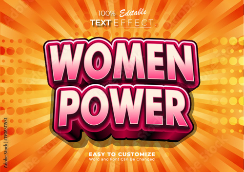 Editable Women Power Text Effect with Bold Typography and Feminism Concept