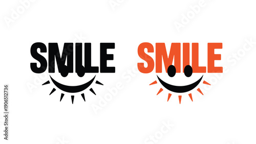 A colorful smile logo design with a happy face and sun rays