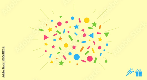 Colorful Confetti and Party Poppers Illustration.