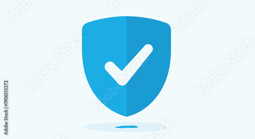 Blue Shield with White Checkmark Icon.