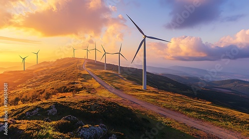 Clean energy wind turbines eco friendly power generation image