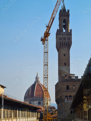 2022.07.21 Florence, Italy, Cathedral of Santa Maria del Fiore, evocative image of the dome
