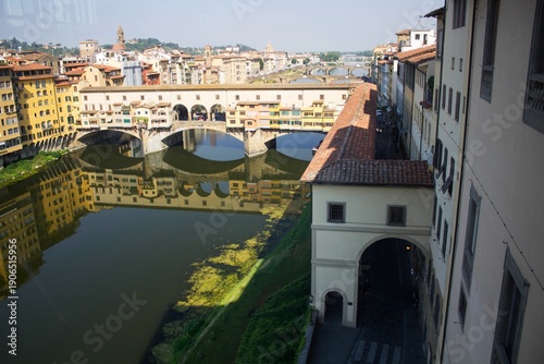 2022.07.21 Florence, Italy, , evocative image of Ponte Vecchio at sunset
