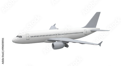 Wallpaper Mural White Commercial Jet Airplane on a White Background Torontodigital.ca