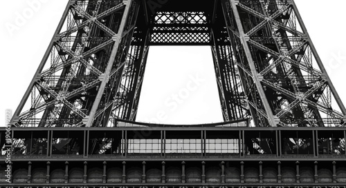 Eiffel Tower Architecture Low Angle View Black and White
