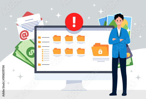 Personal Data Breach Concept Illustration Vector Style