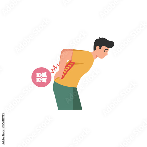 Man Suffering from Acute Lower Back Pain and Lumbar Spine Injury