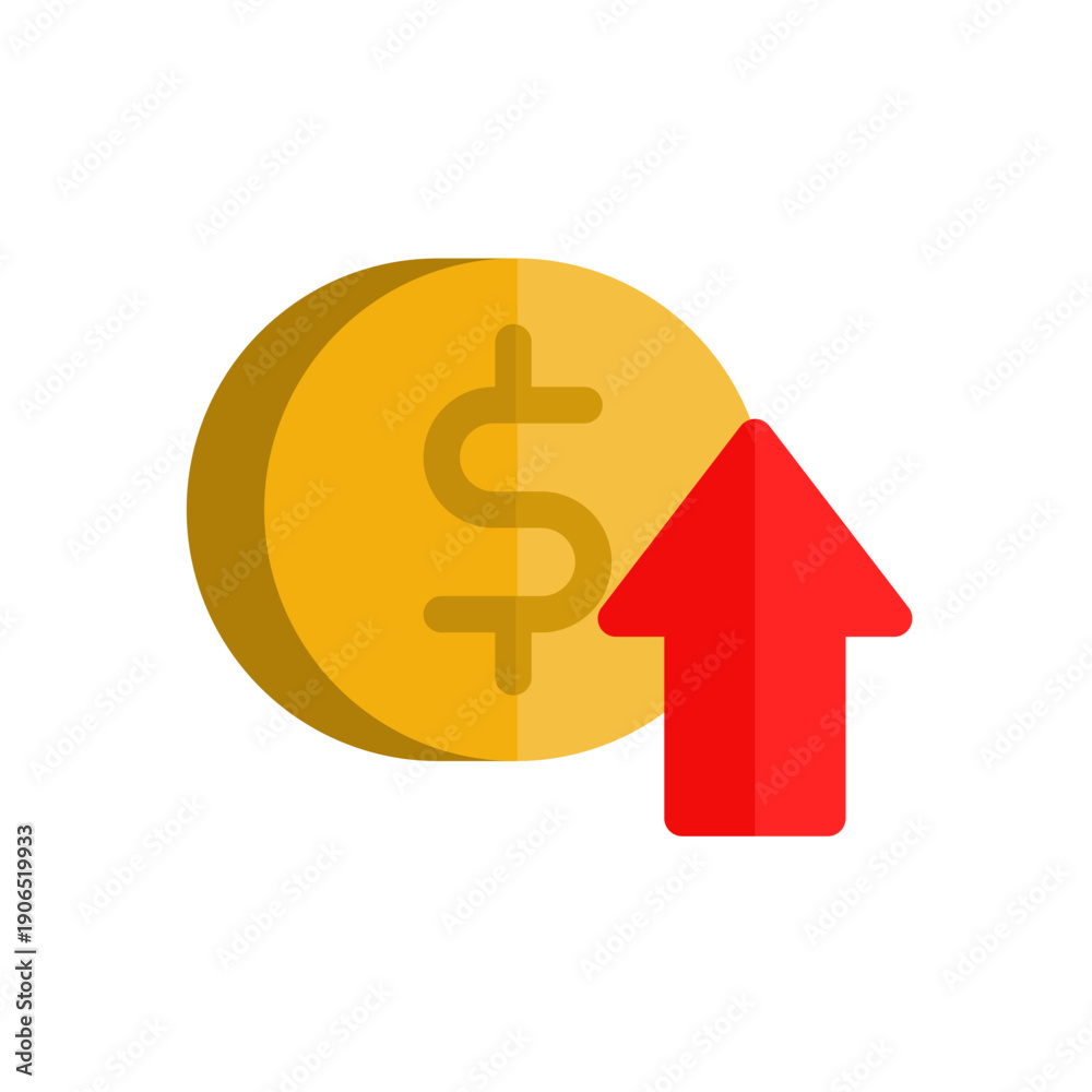 Obraz premium inflation money flat icon illustration