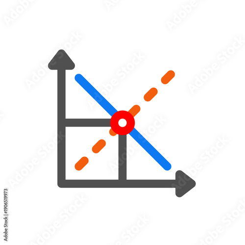 market equilibrium flat icon illustration