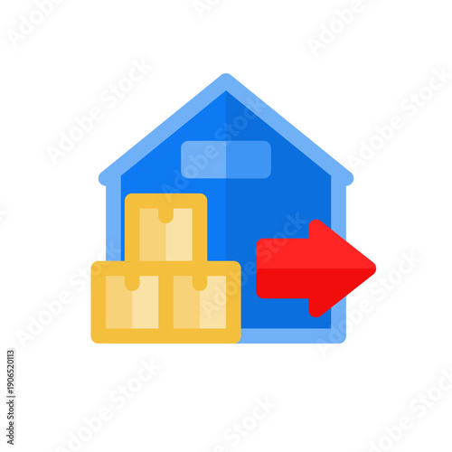 supply warehouse flat icon illustration