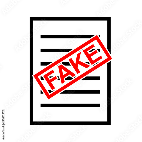 Fake document illustration concept for fraud awareness design.