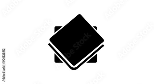 This black vector icon represents a folded napkin or cloth, symbolizing cleanliness, table setting, hospitality, and dining etiquette. It reflects concepts related to restaurants, food service, hygien