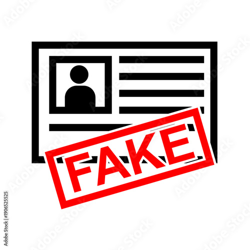 Fake identification card illustration for security awareness concept.