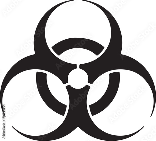 biological hazard warning sign or symbol flat vector icon for apps and websites