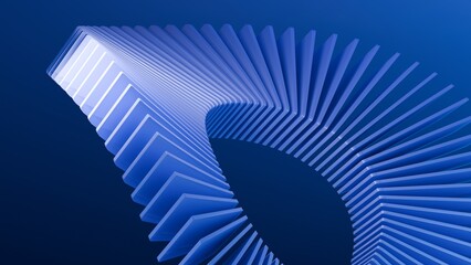 Poster 3D Blauer Kreis aus Plastikrechtecken  © MaxFrost