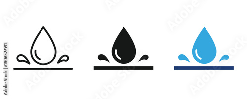 Waterproof icon set. Water protection icon. Collection of water resistant signs. Water Proof sign collection