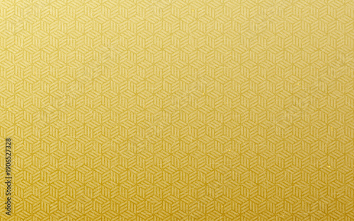 シームレスなゴールド和柄パターン。亀甲網代。