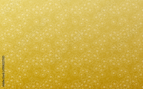 シームレスなゴールド和柄パターン。満開の桜。