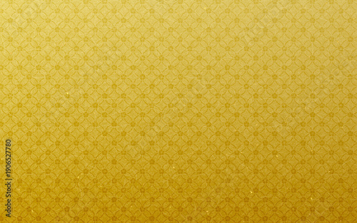 シームレスなゴールド和柄パターン。花七宝模様。