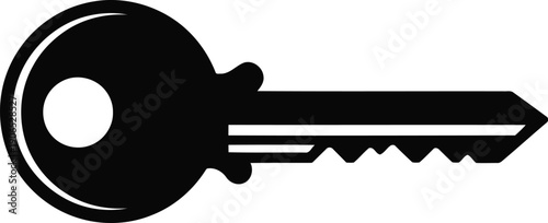 Black Key Icon for Security, Access Control, and Locksmith Services