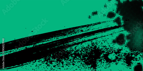Black and green abstract grunge texture background with halftone style. vector eps10
