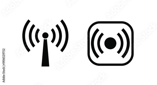 Two black icons representing wireless signal strength and network connection