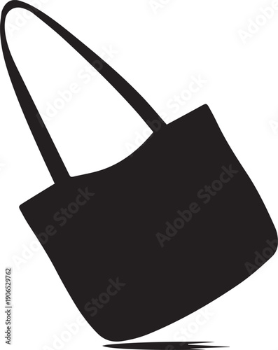 Tote bag silhouette vector illustration line art graphic element isolated on transparent background