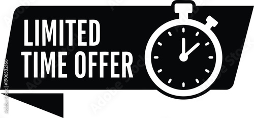 Limited Time Offer Promotion Banner with Stopwatch Icon for Urgency