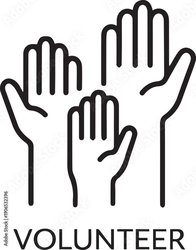 Raised Hands Volunteer Participation Icon