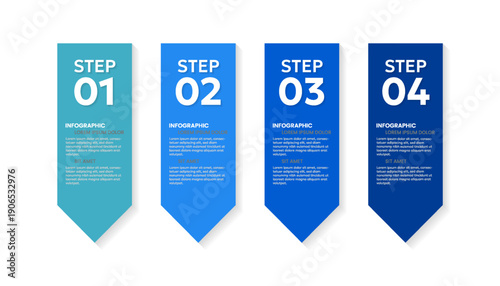 Pennant flag design infographic template.